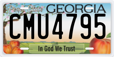 GA license plate CMU4795