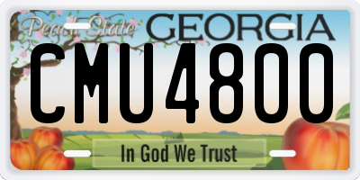GA license plate CMU4800