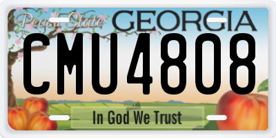 GA license plate CMU4808