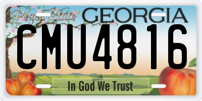 GA license plate CMU4816