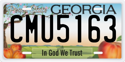 GA license plate CMU5163