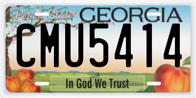 GA license plate CMU5414