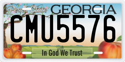 GA license plate CMU5576
