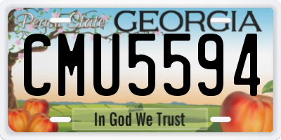 GA license plate CMU5594
