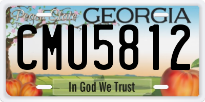 GA license plate CMU5812