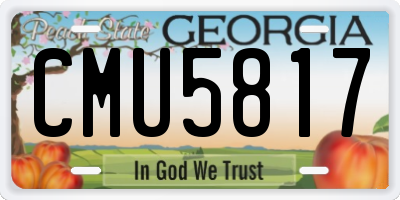 GA license plate CMU5817