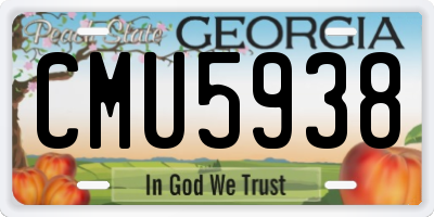 GA license plate CMU5938