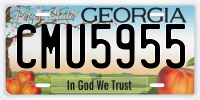 GA license plate CMU5955