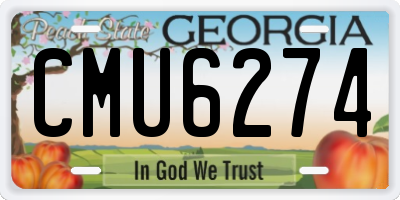 GA license plate CMU6274