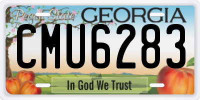 GA license plate CMU6283
