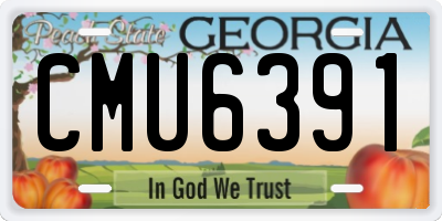 GA license plate CMU6391