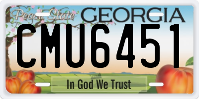 GA license plate CMU6451