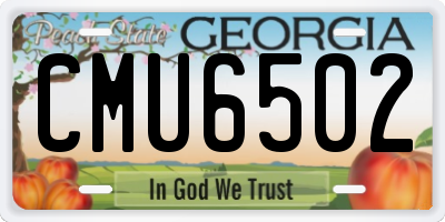 GA license plate CMU6502