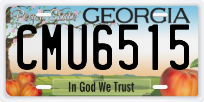 GA license plate CMU6515