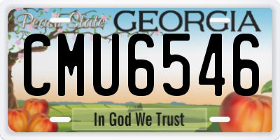 GA license plate CMU6546