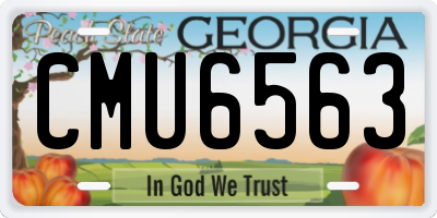 GA license plate CMU6563