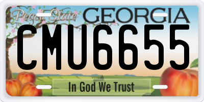 GA license plate CMU6655