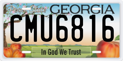 GA license plate CMU6816