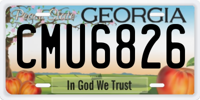 GA license plate CMU6826