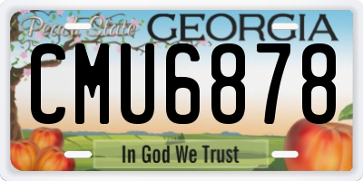 GA license plate CMU6878