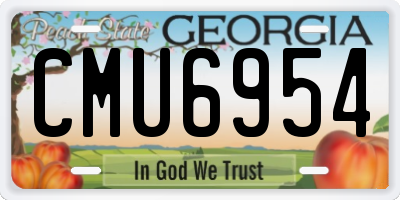 GA license plate CMU6954