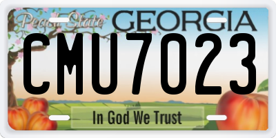 GA license plate CMU7023
