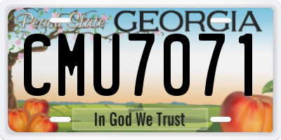 GA license plate CMU7071