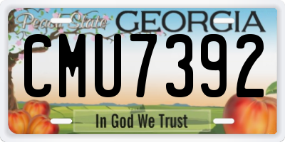 GA license plate CMU7392