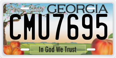 GA license plate CMU7695