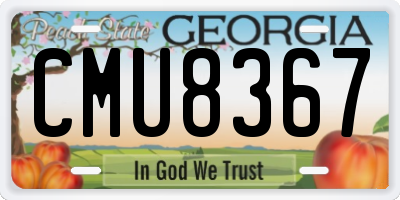 GA license plate CMU8367