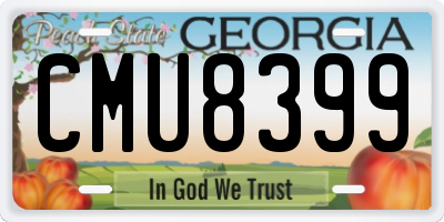 GA license plate CMU8399