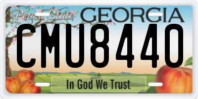 GA license plate CMU8440