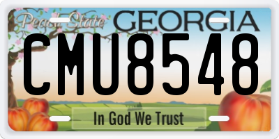 GA license plate CMU8548