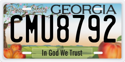 GA license plate CMU8792