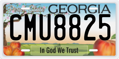 GA license plate CMU8825