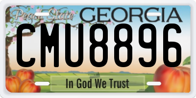 GA license plate CMU8896