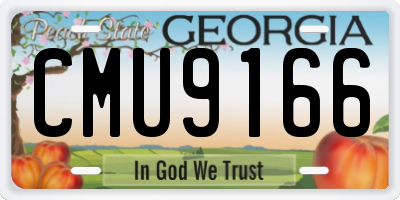 GA license plate CMU9166