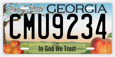 GA license plate CMU9234
