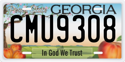 GA license plate CMU9308