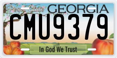 GA license plate CMU9379