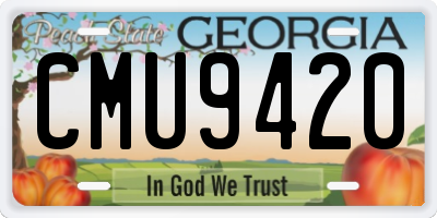GA license plate CMU9420