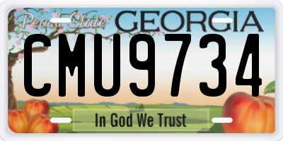 GA license plate CMU9734