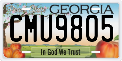 GA license plate CMU9805