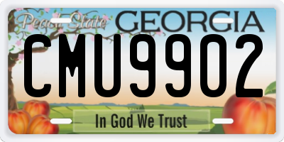 GA license plate CMU9902