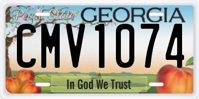 GA license plate CMV1074