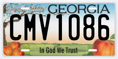GA license plate CMV1086