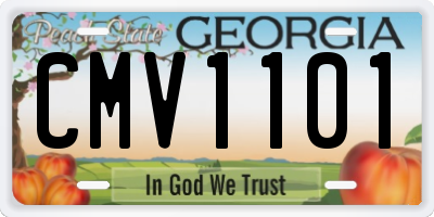 GA license plate CMV1101