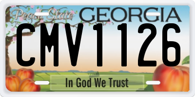 GA license plate CMV1126