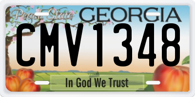 GA license plate CMV1348