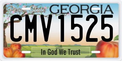 GA license plate CMV1525